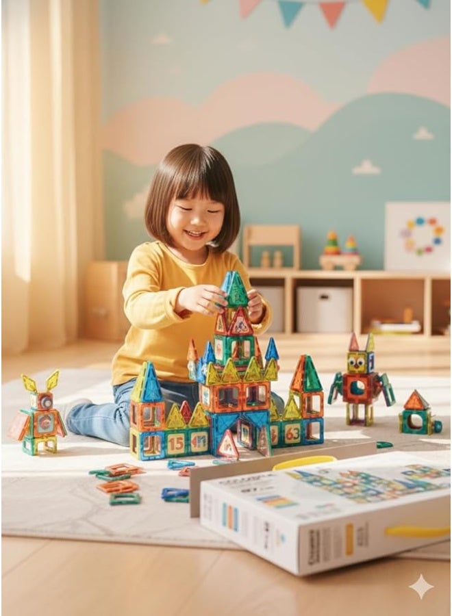 Magnetic Pipeline Building Blocks, Educational Construction Set, 97 Pieces, Colorful - Image 2